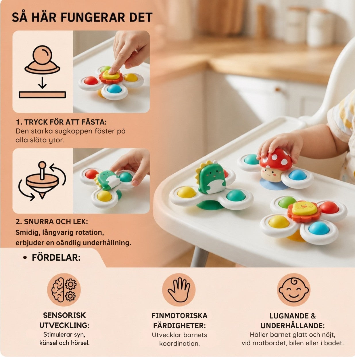 Snurrisar för Barn - 3 Pack